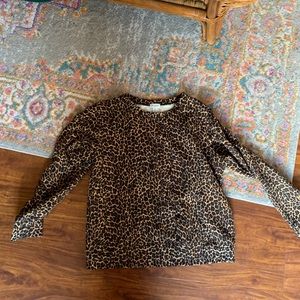 J crew leopard print sweat shirt